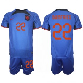 Camisetas Países Bajos Denzel Dumfries 22 Segunda Copa Mundial 2022 - Niño (+ Pantalones)